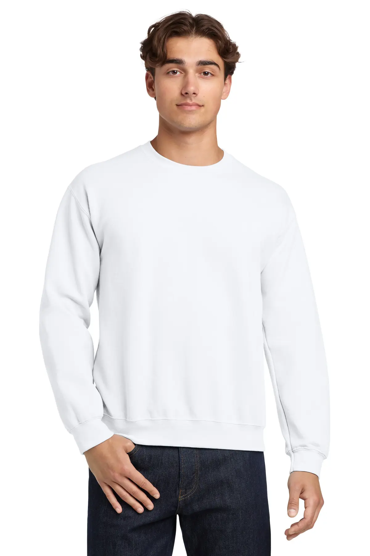 Gildan Heavy Blend Crewneck Sweatshirt. in White
