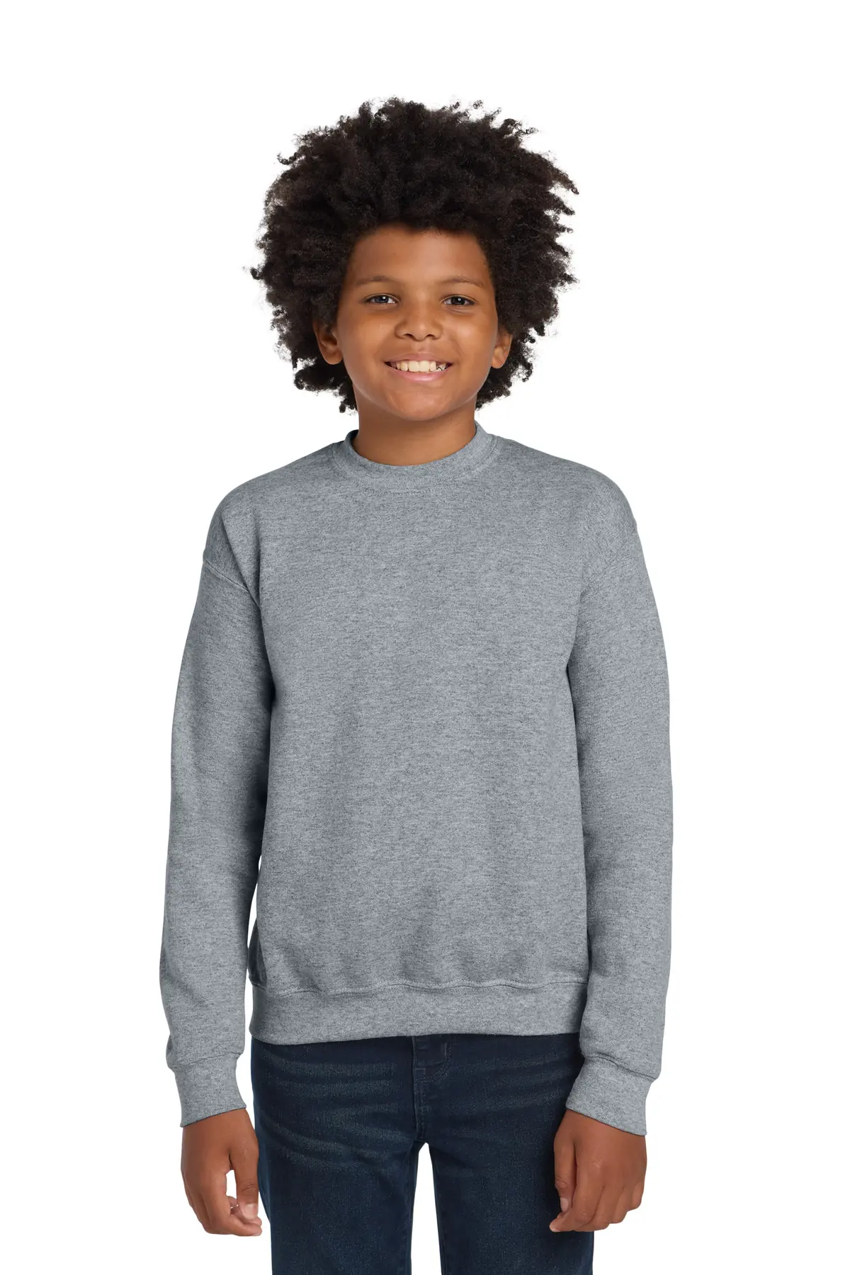 Gildan Youth Heavy Blend Crewneck Sweatshirt. in Sport Grey