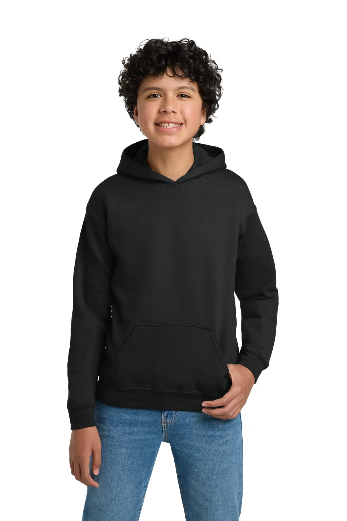 Gildan - Youth Heavy Blend Hooded Sweatshirt. in Black