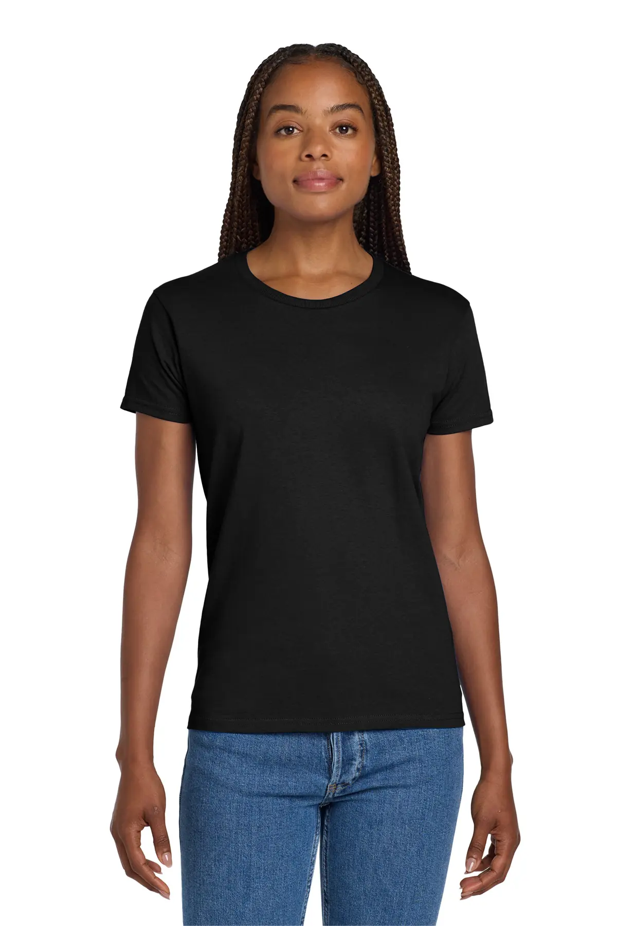 Gildan Women's Ultra Cotton 100% US Cotton T-Shirt. in Black