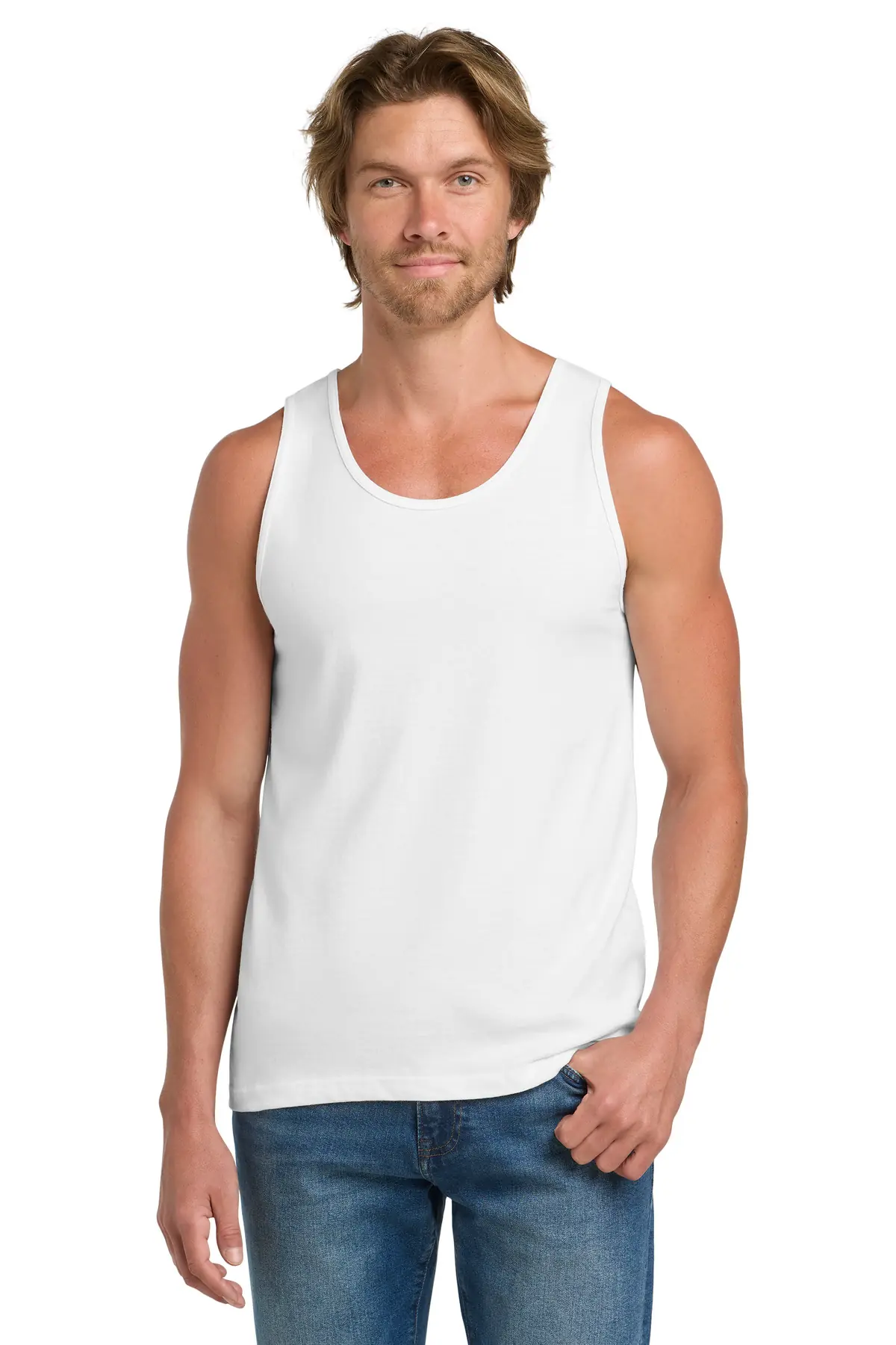 Gildan - Ultra Cotton 100% US Cotton Tank Top. in White