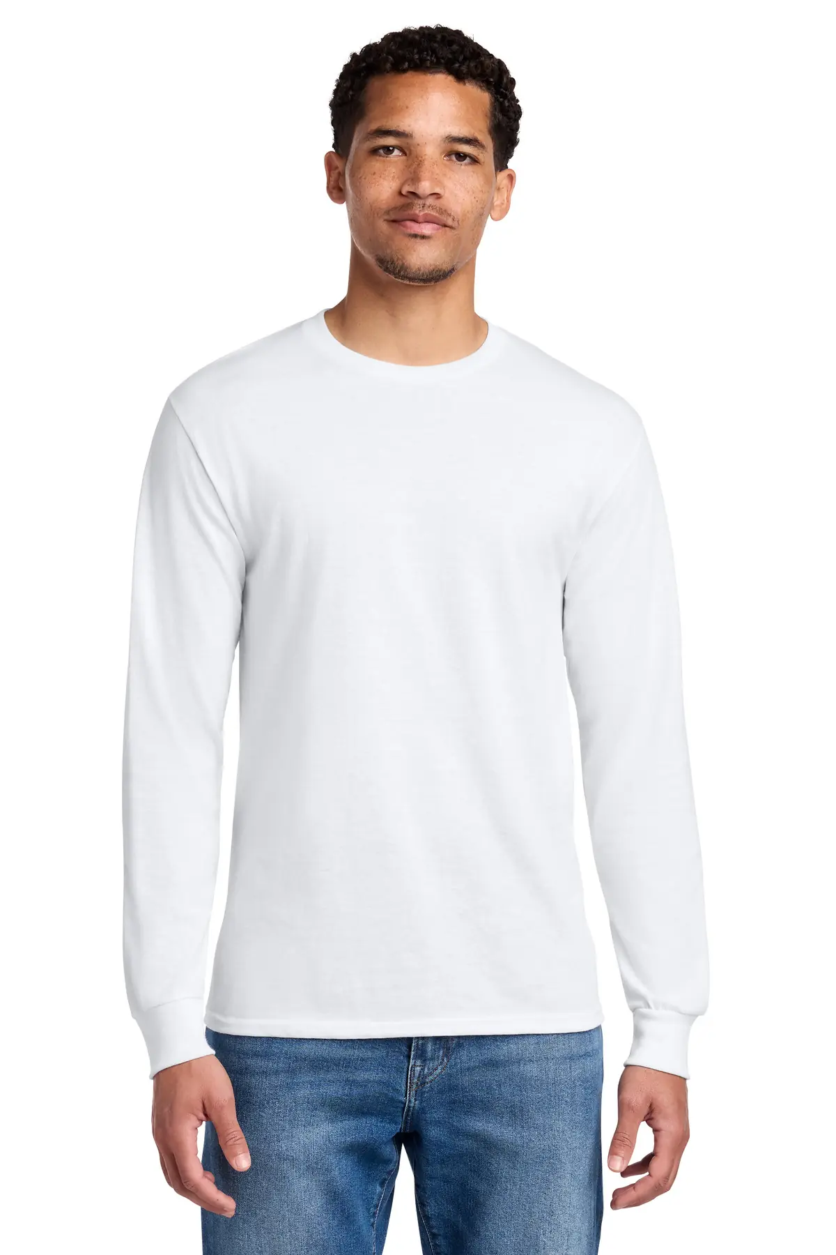 Jerzees - Dri-Power 50/50 Cotton/Poly Long Sleeve T-Shirt. in White