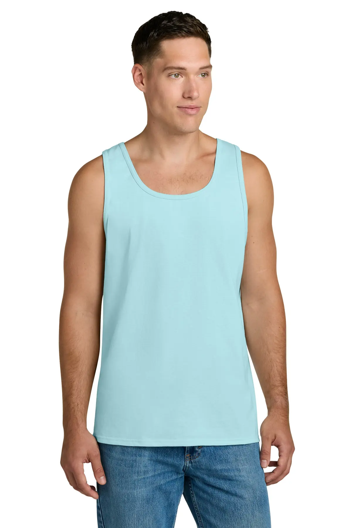 Jerzees Classics Unisex Cotton Tank in Breezy Blue