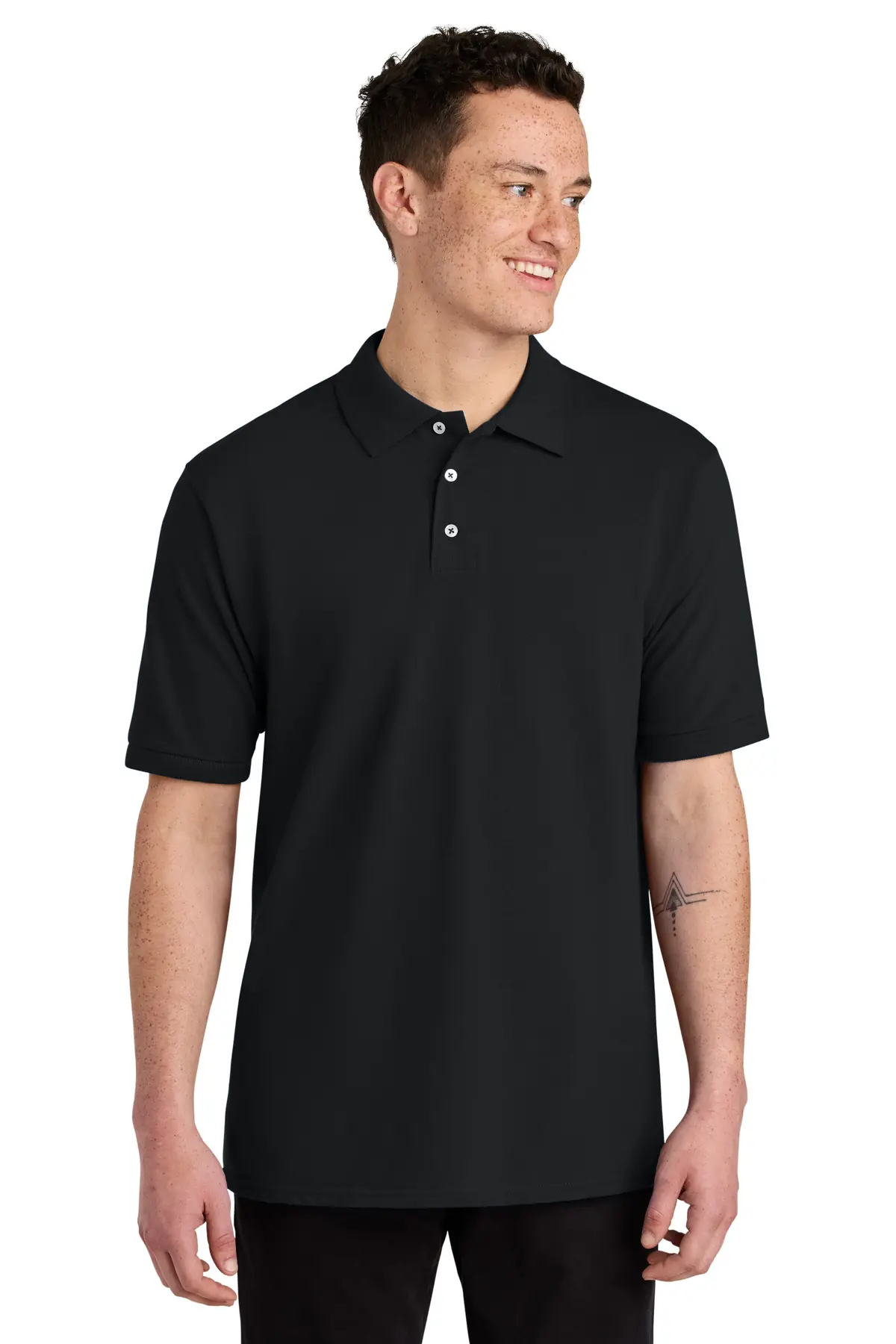Jerzees Unisex Premium Ring Spun Cotton Pique Sport Shirt in Black