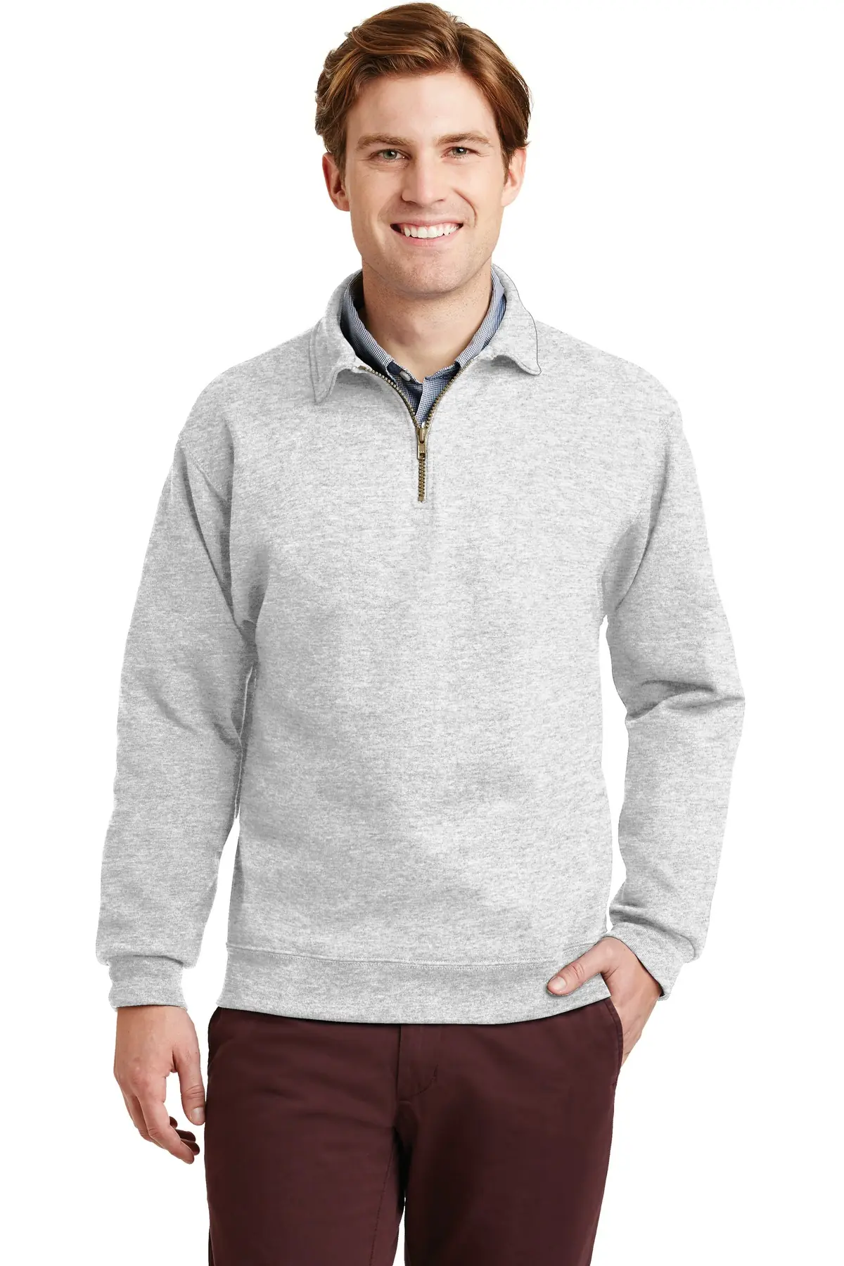 Jerzees Super Sweats NuBlend - 1/4-Zip Sweatshirt with Cadet Collar. in Ash
