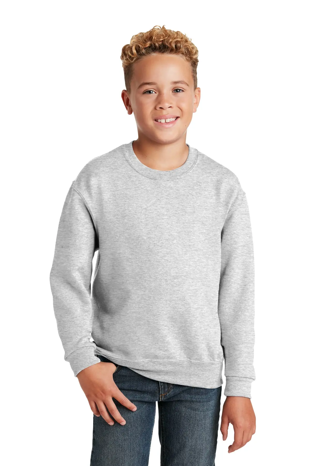 Jerzees - Youth NuBlend Crewneck Sweatshirt. in Ash