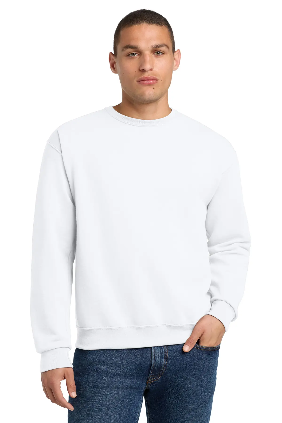 Jerzees - NuBlend Crewneck Sweatshirt. in White