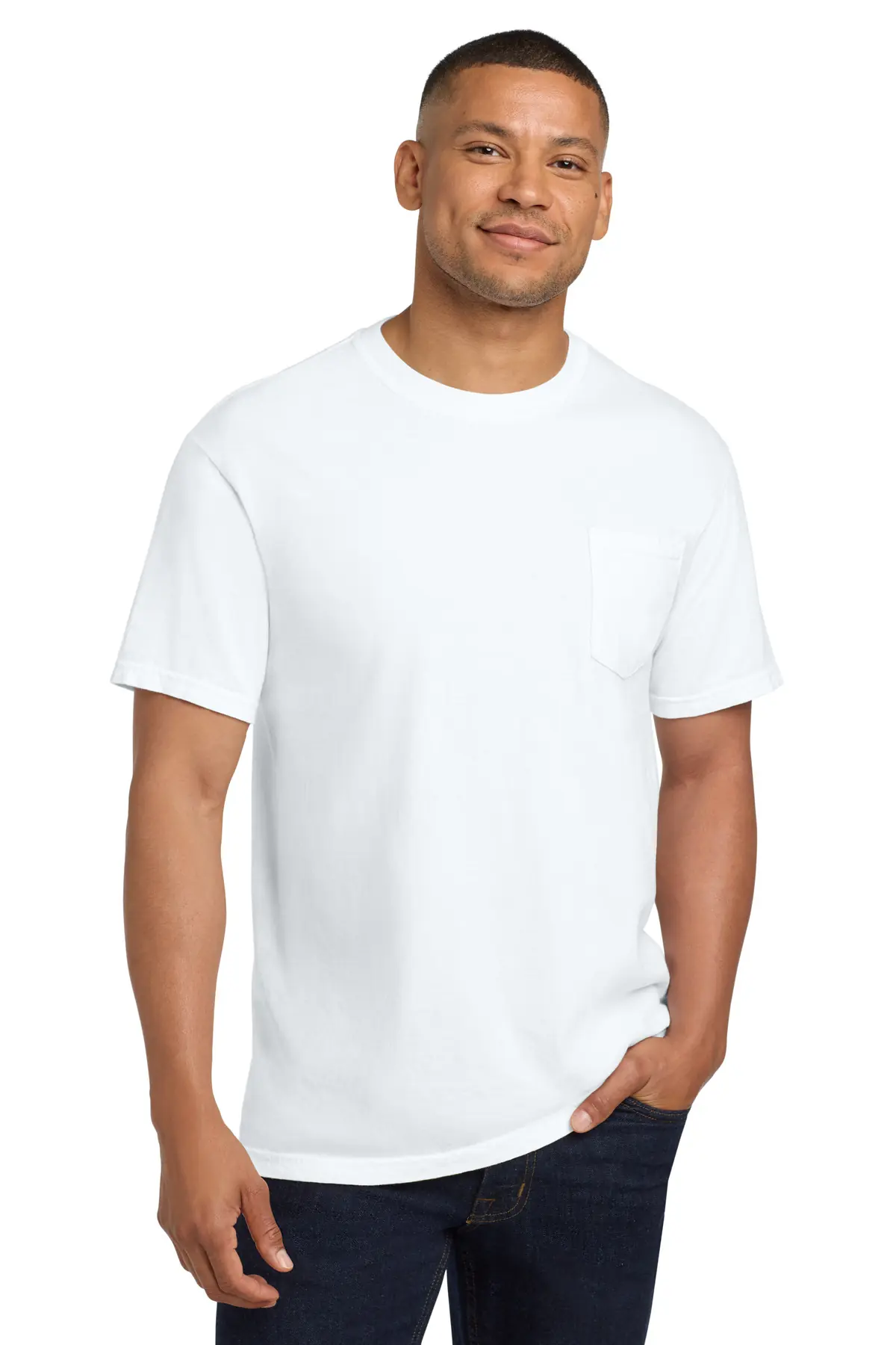 Comfort Colors COMFORT COLORS Heavyweight Ring Spun Pocket Tee. in White