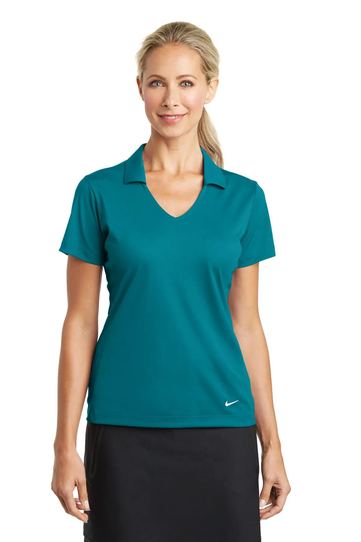 Nike Women's Dri-FIT Vertical Mesh Polo. in Blustery