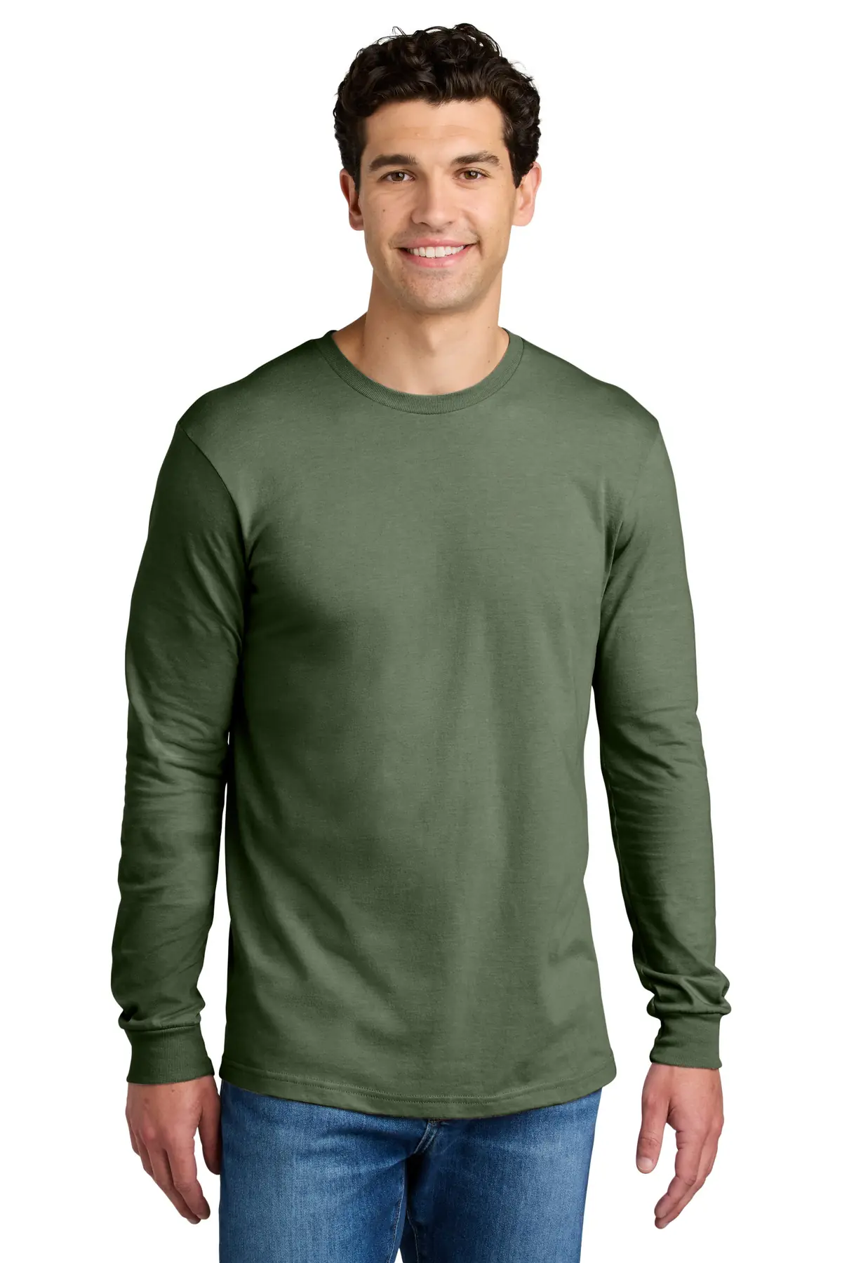 Gildan Softstyle CVC Long Sleeve Tee in Cactus