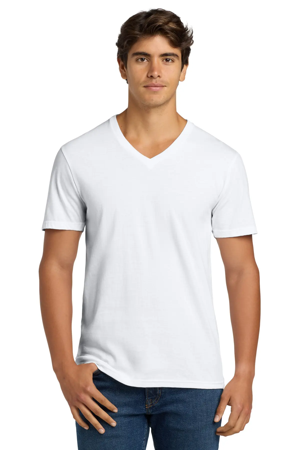 Gildan Softstyle V-Neck T-Shirt. in White