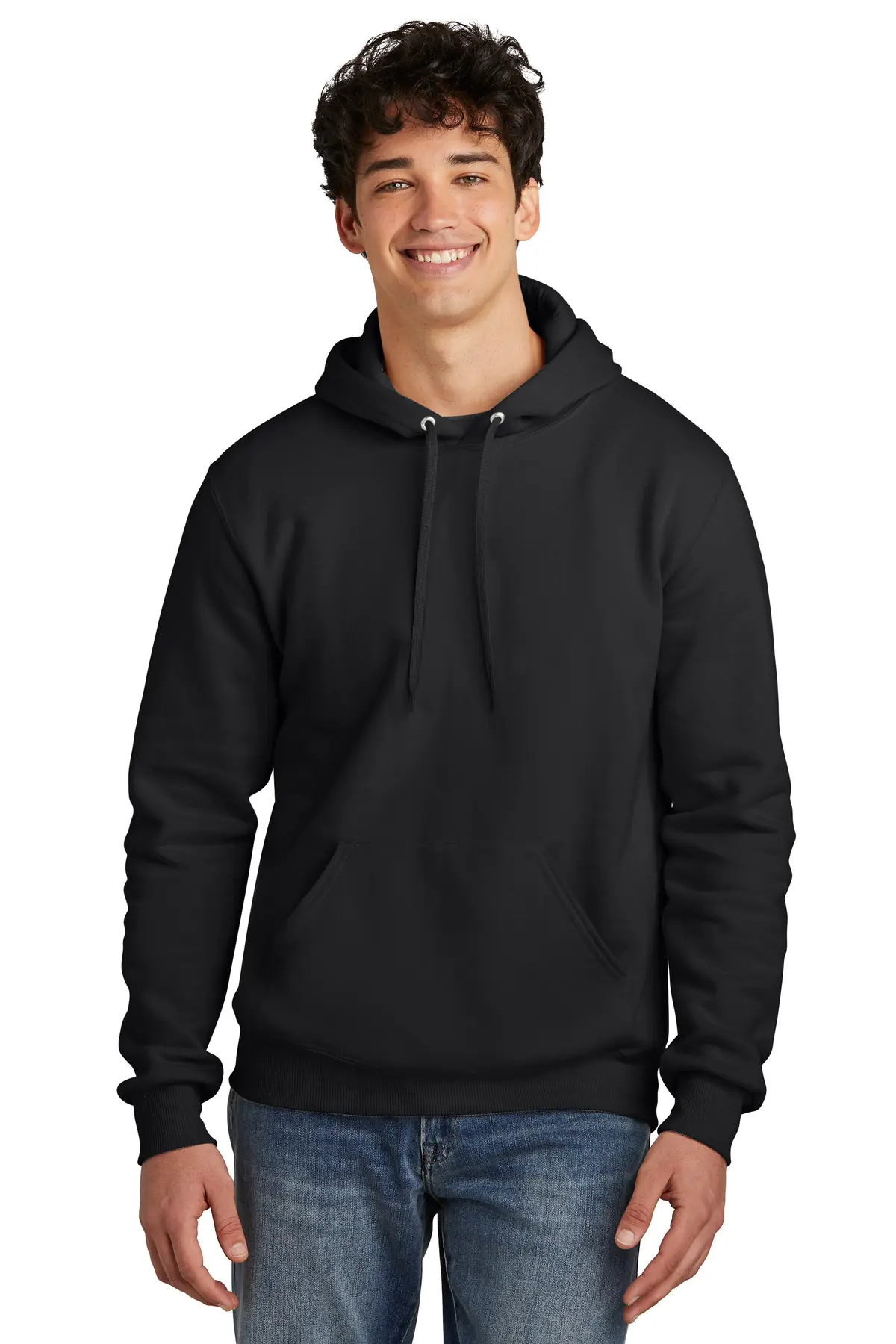 Jerzees Eco Premium Blend Pullover Hooded Sweatshirt in Black Ink