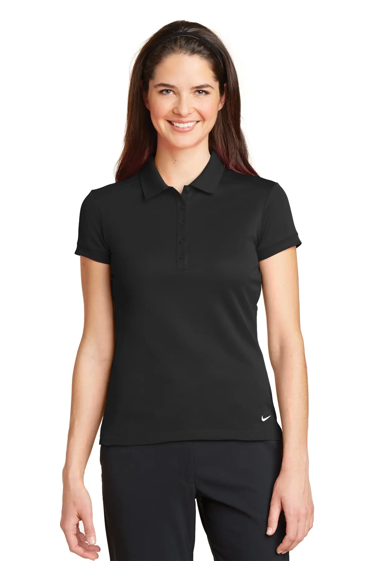 Nike Women's Dri-FIT Solid Icon Pique Modern Fit Polo.