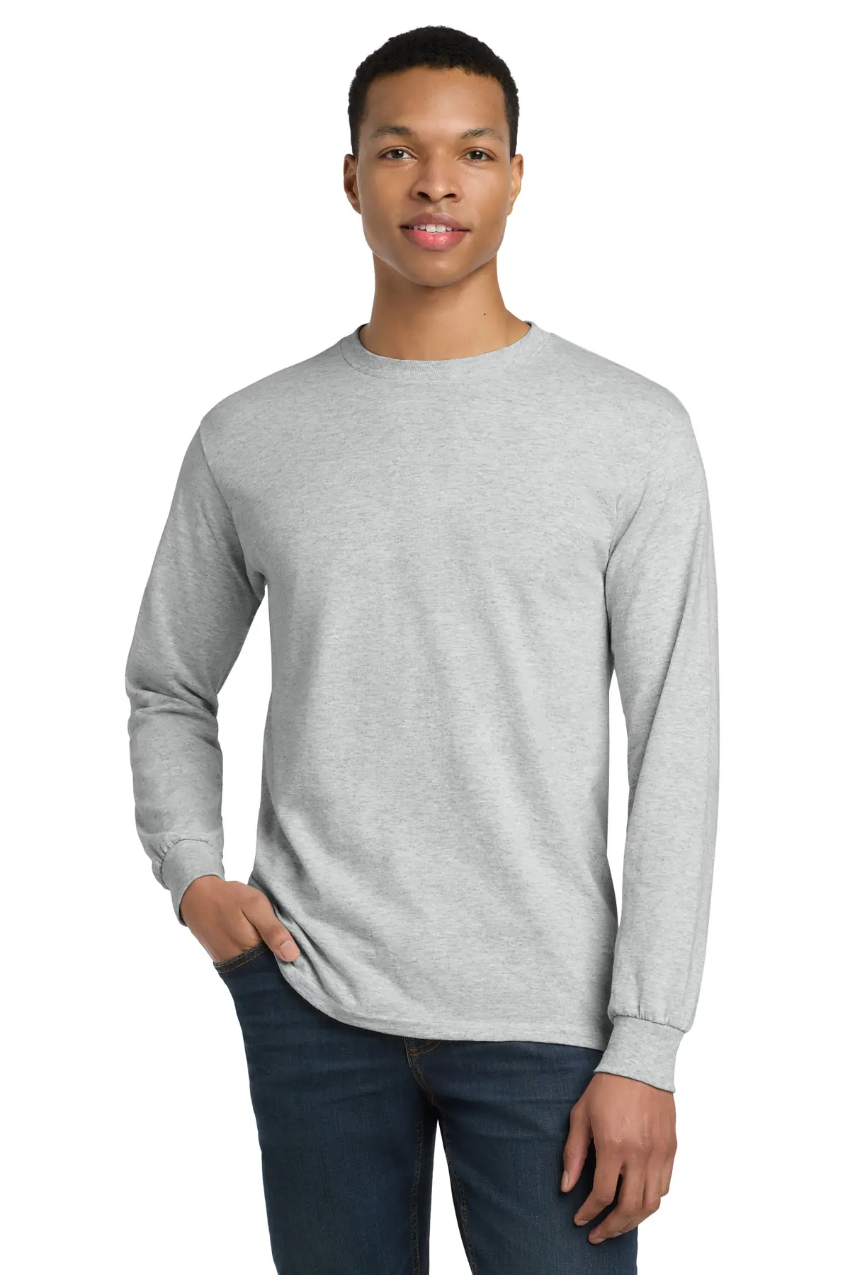 Gildan - DryBlend 50 Cotton/50 Poly Long Sleeve T-Shirt. in Ash Grey