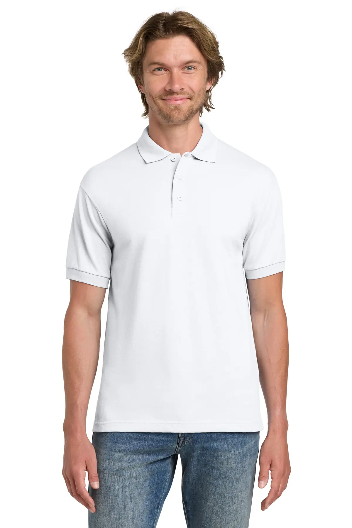 Gildan - DryBlend 6-Ounce Jersey Knit Sport Shirt. in White