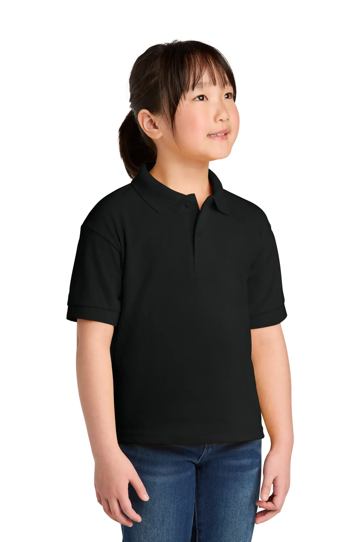 Gildan Youth DryBlend 6-Ounce Jersey Knit Sport Shirt. in Black