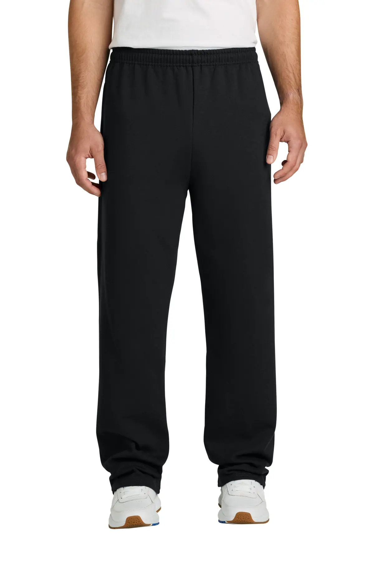 Jerzees NuBlend Open Bottom Pant with Pockets. in Black