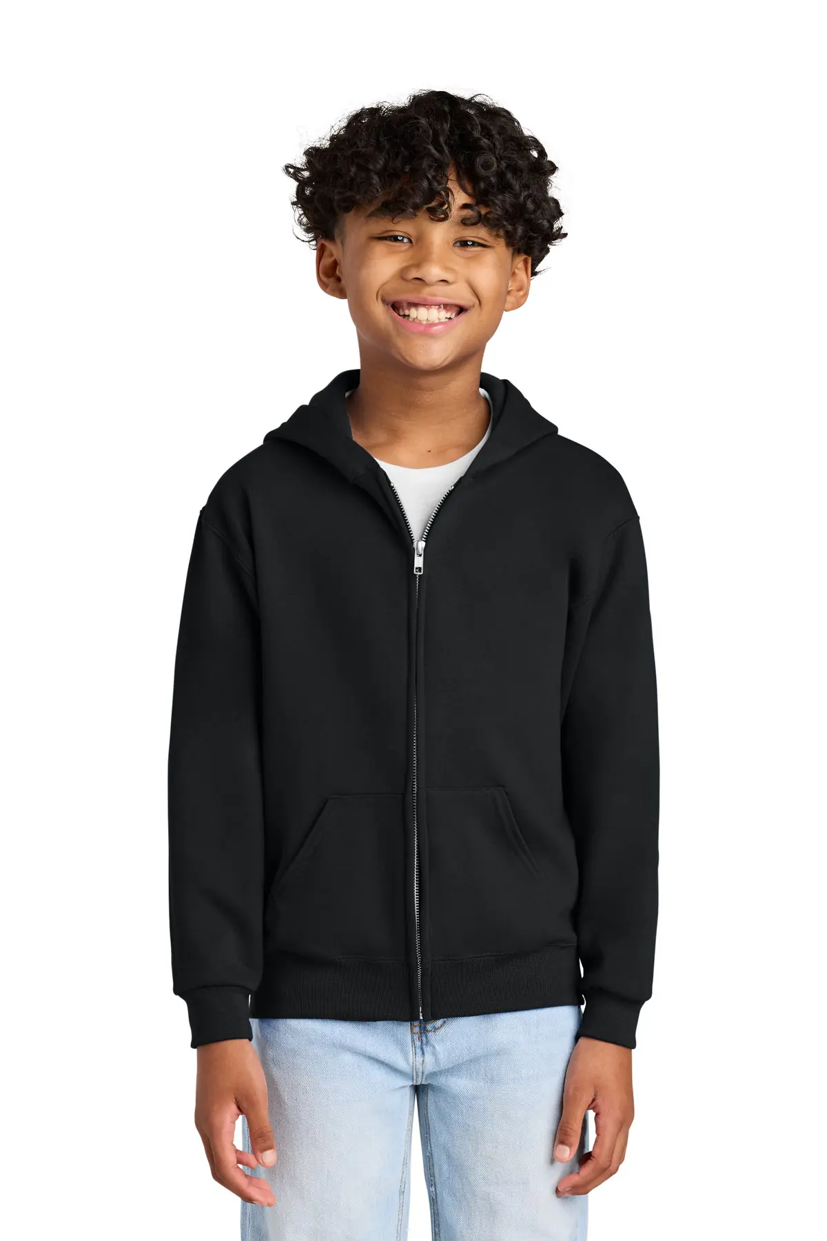 Jerzees - Youth NuBlend Full-Zip Hooded Sweatshirt. in Black