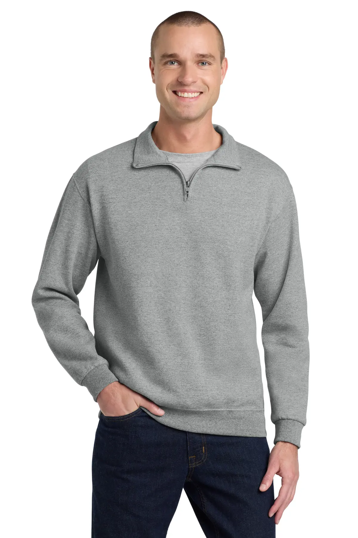 Jerzees - NuBlend 1/4-Zip Cadet Collar Sweatshirt. in Oxford