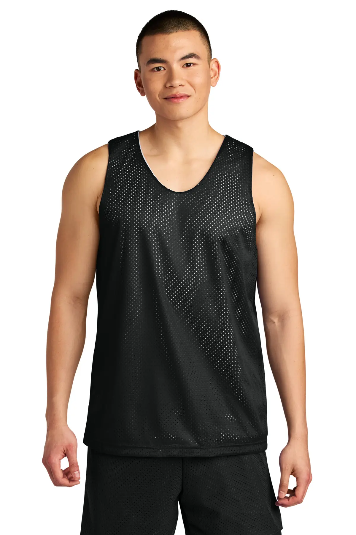 A4 Sprint Reversible Mesh Tank in Black/ White