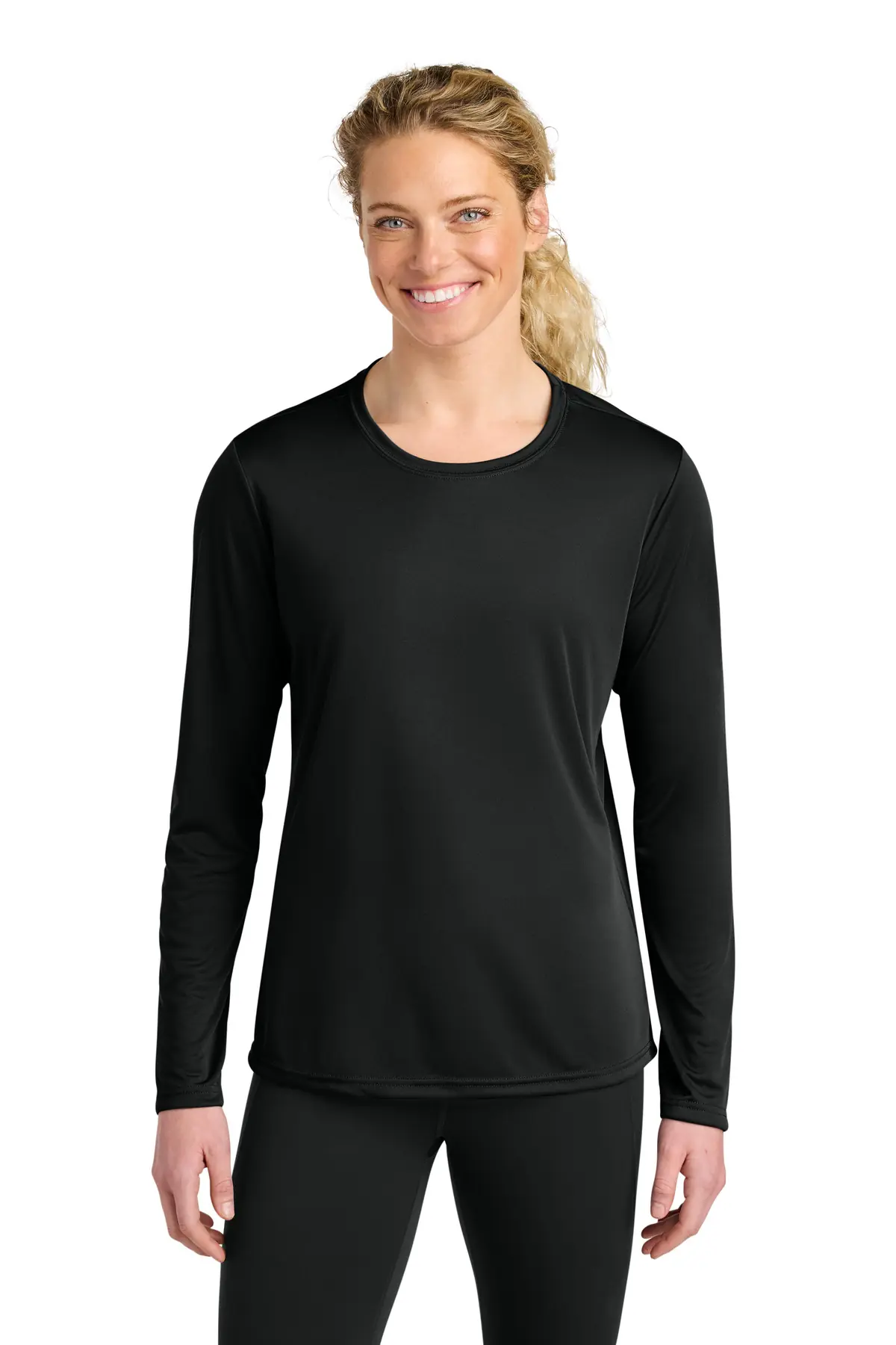 A4 Women's Cooling Performance Long Sleeve Tee in Black