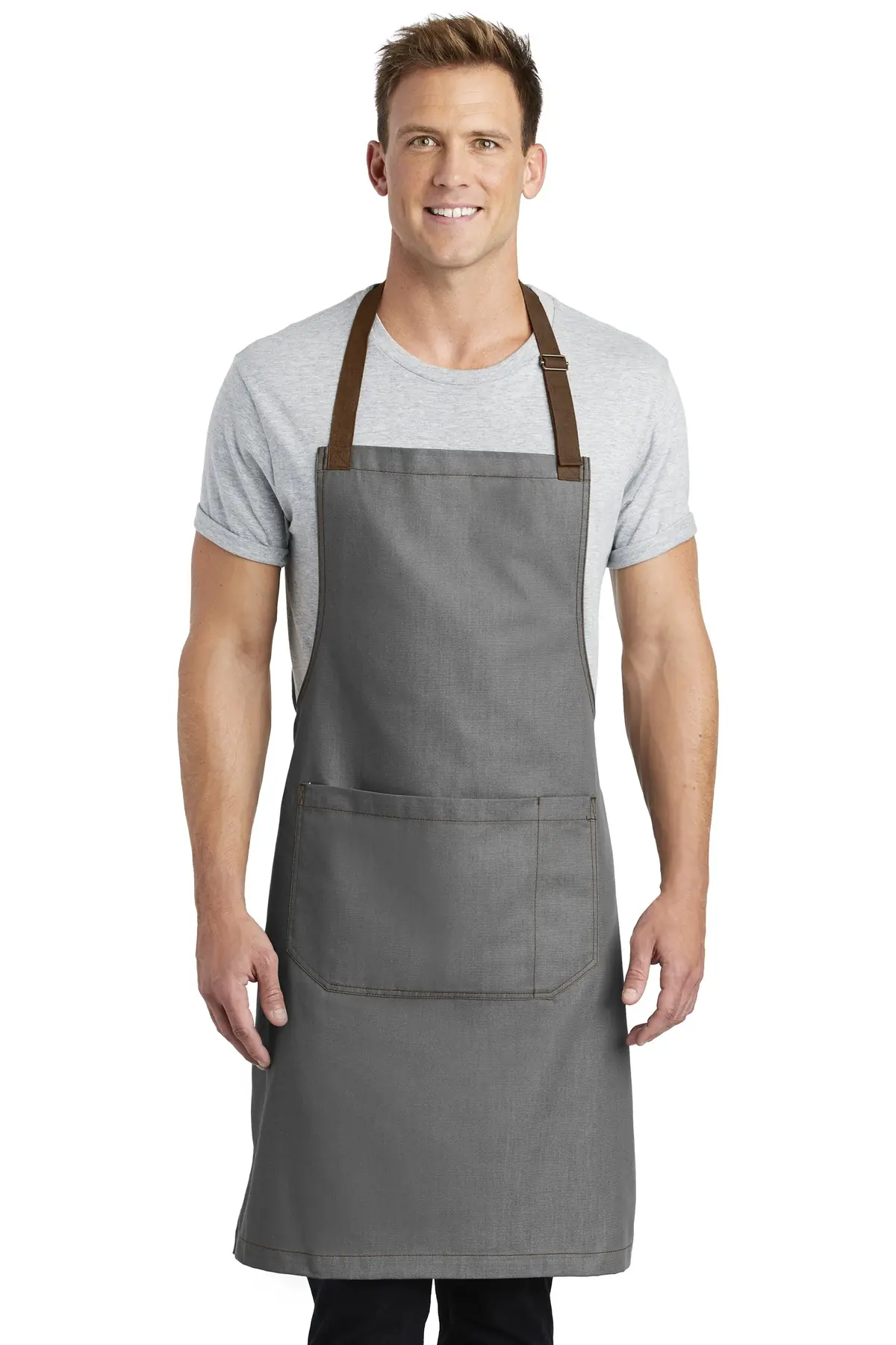Port Authority Market Full-Length Bib Apron. in Ash Grey