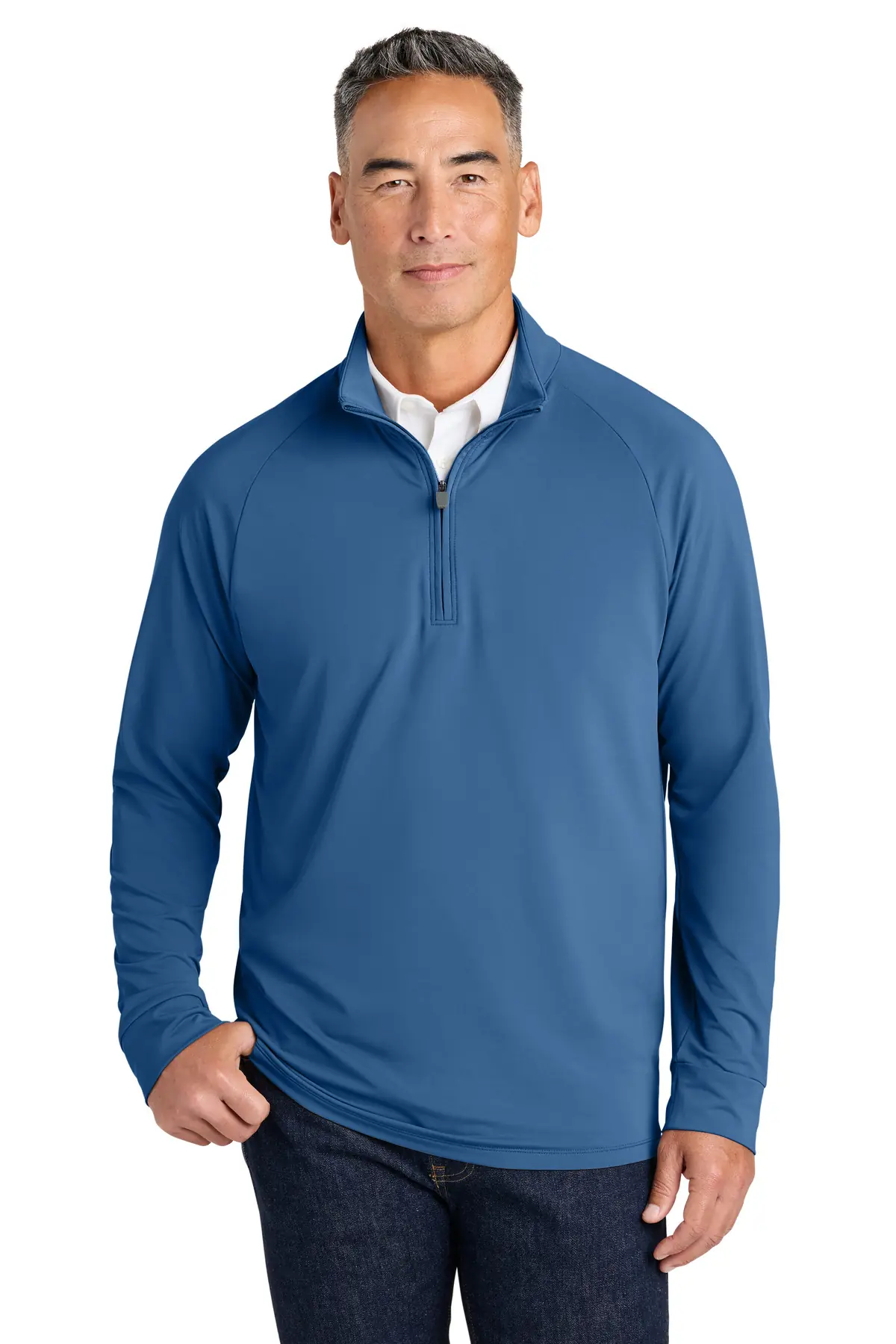 Brooks Brothers Luxe Performance 1/4-Zip in Charter Blue