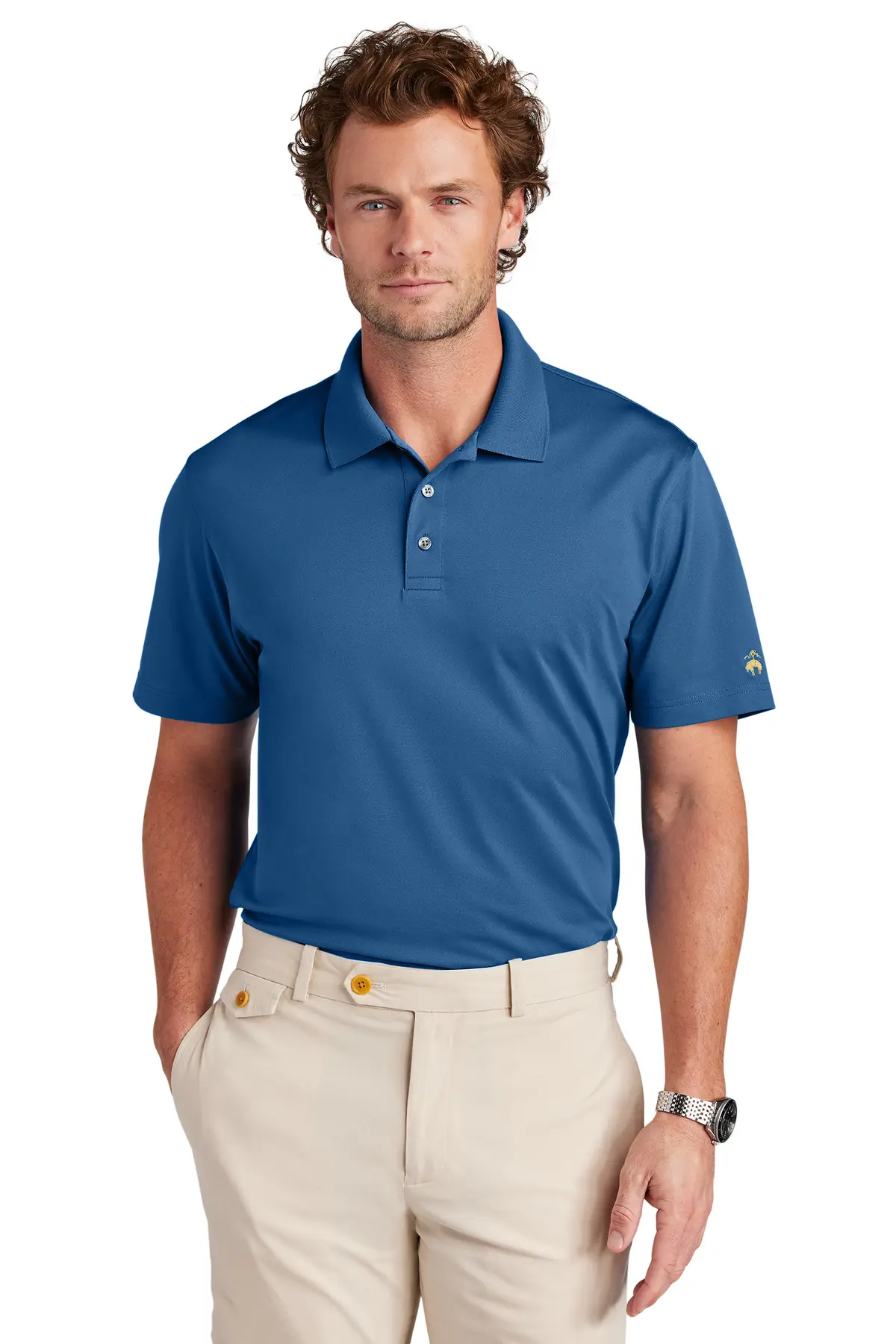 Brooks Brothers Mesh Pique Performance Polo in Charter Blue