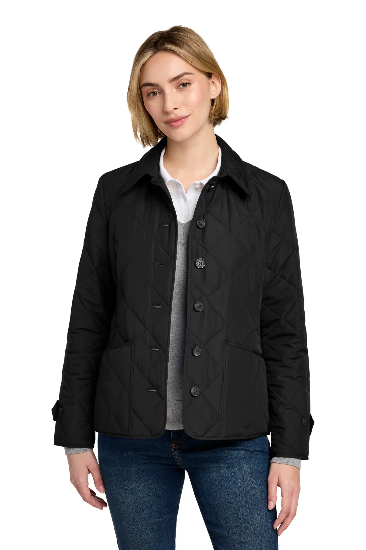 Brooks Brothers Women's Quilted Jacket in Deep Black