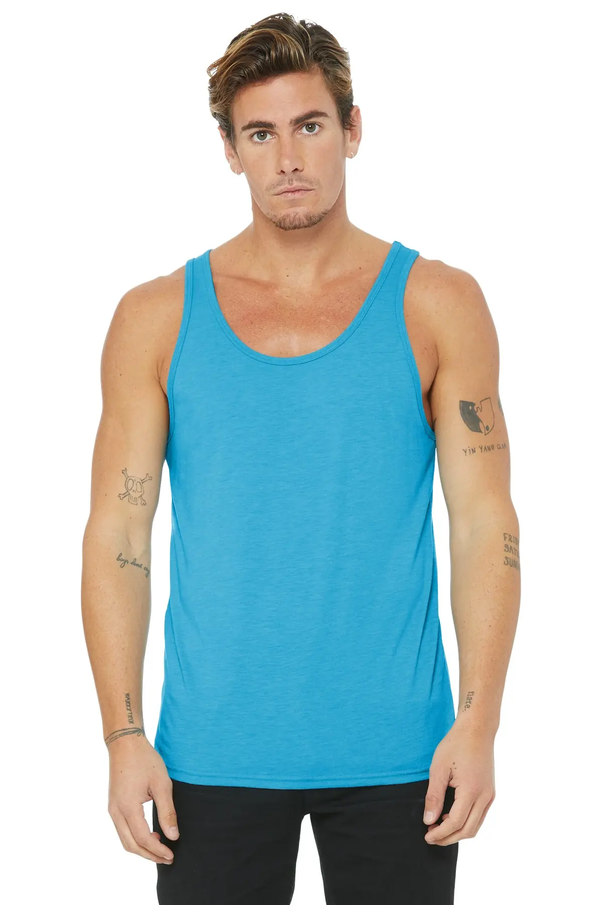 Bella + Canvas BELLA+CANVAS Unisex Jersey Tank. in Aqua Triblend