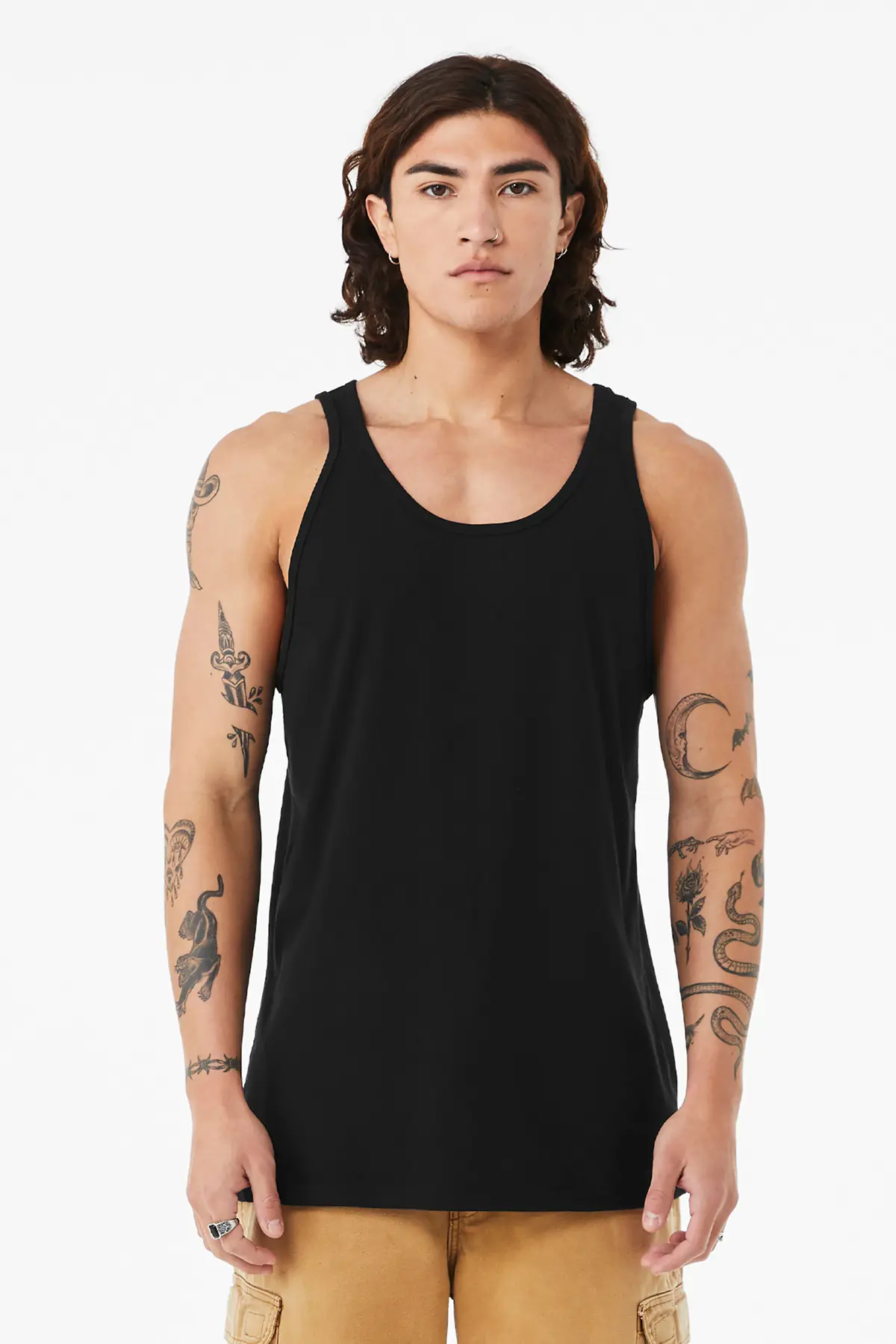 Bella + Canvas BELLA+CANVAS Unisex Heather CVC Tank in Solid Black Blend