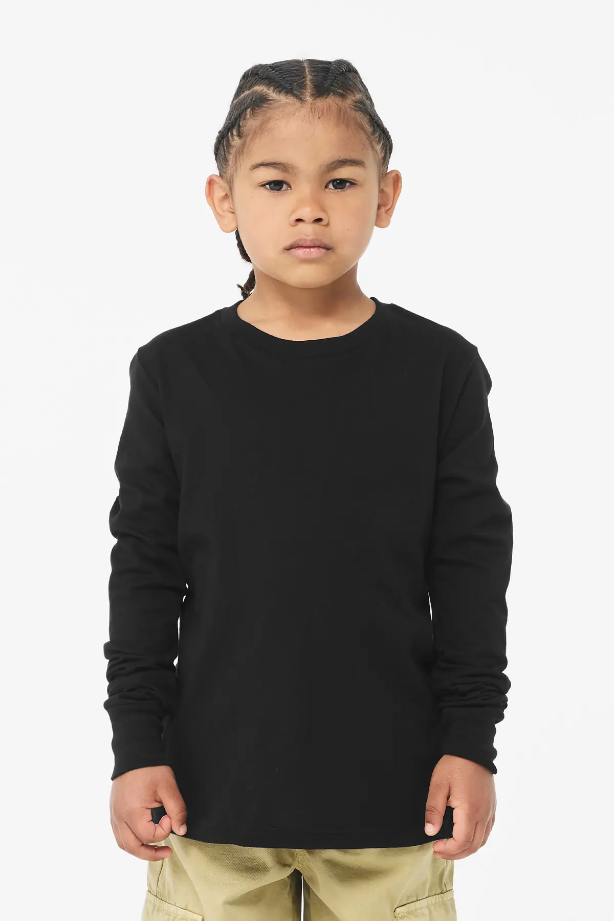 Bella + Canvas BELLA+CANVAS Youth Jersey Long Sleeve Tee in Black