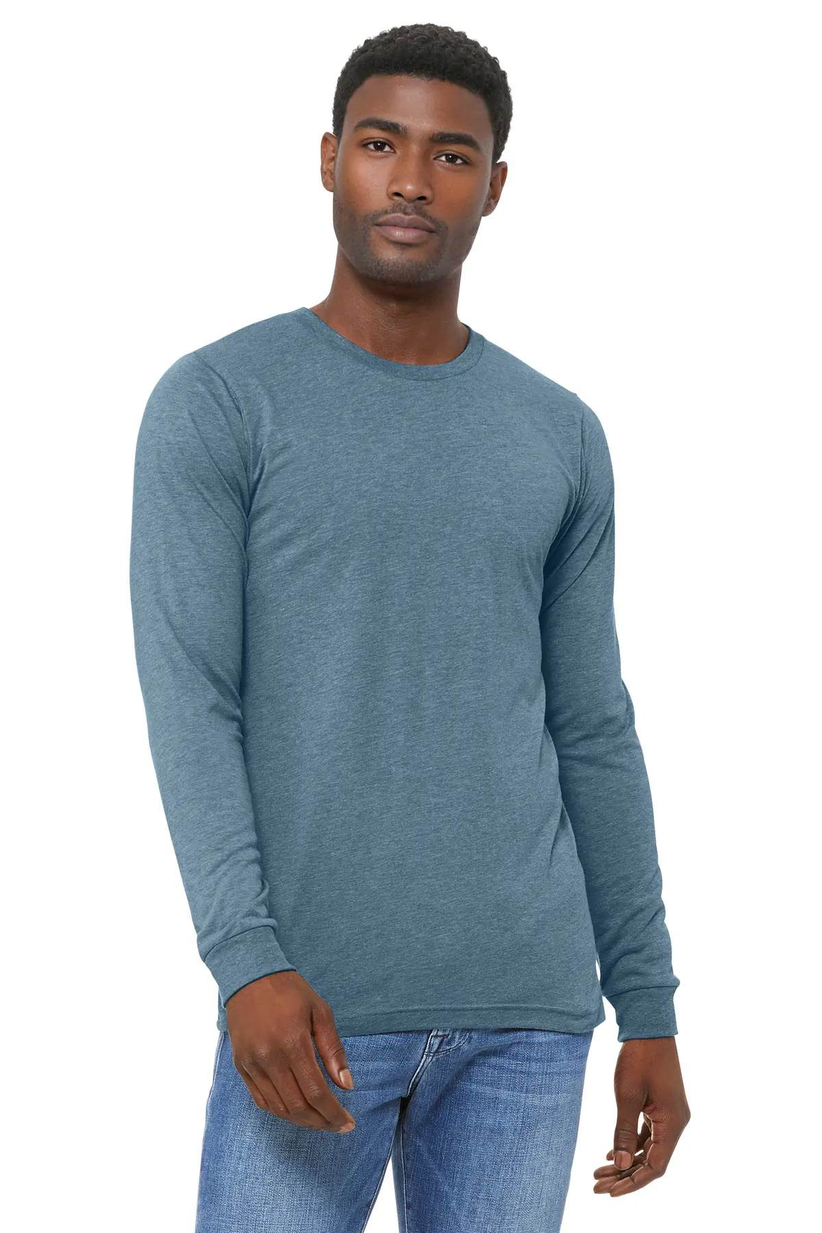 Bella + Canvas BELLA+CANVAS Unisex Triblend Long Sleeve Tee in Denim Triblend
