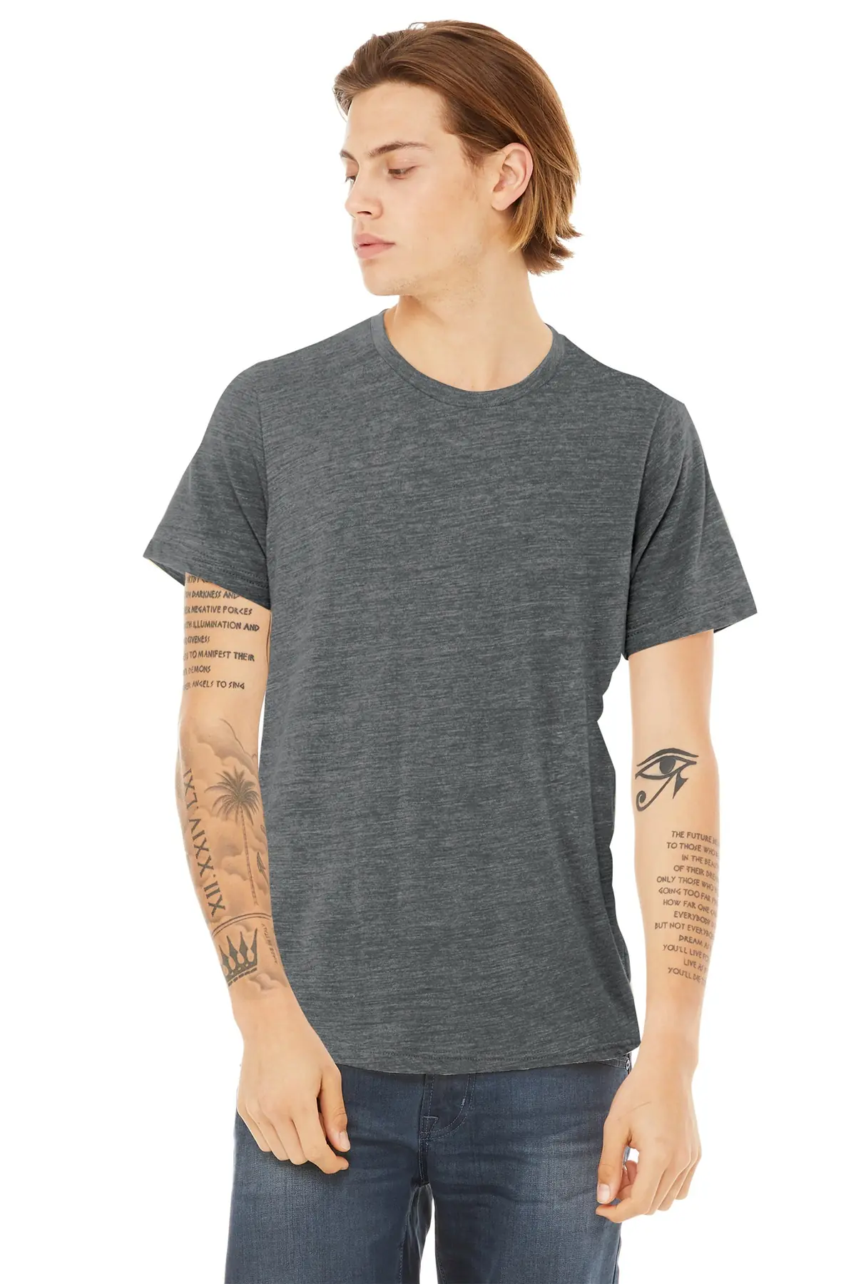Bella + Canvas BELLA+CANVAS Unisex Poly-Cotton Short Sleeve Tee. in Asphalt Slub