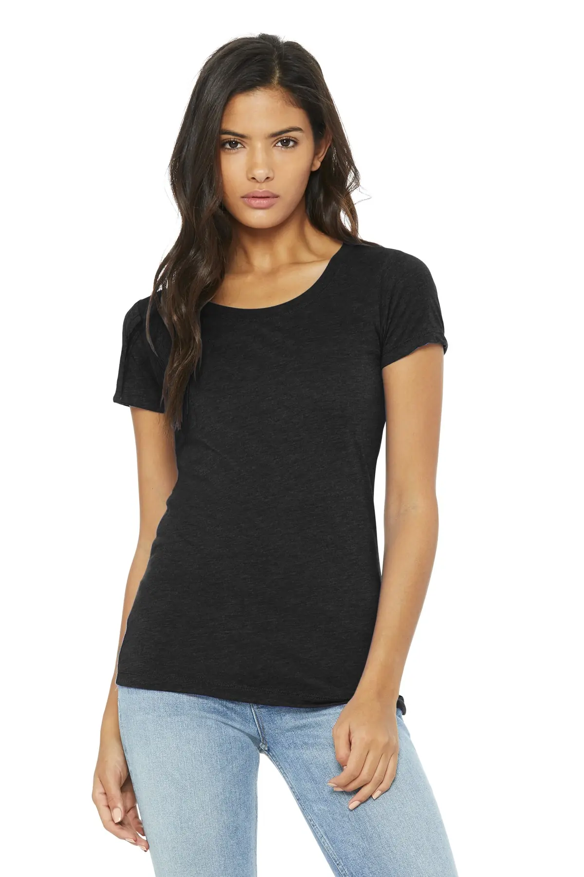 Bella + Canvas BELLA+CANVAS Women's Triblend Short Sleeve Tee. in Black Heather Triblend