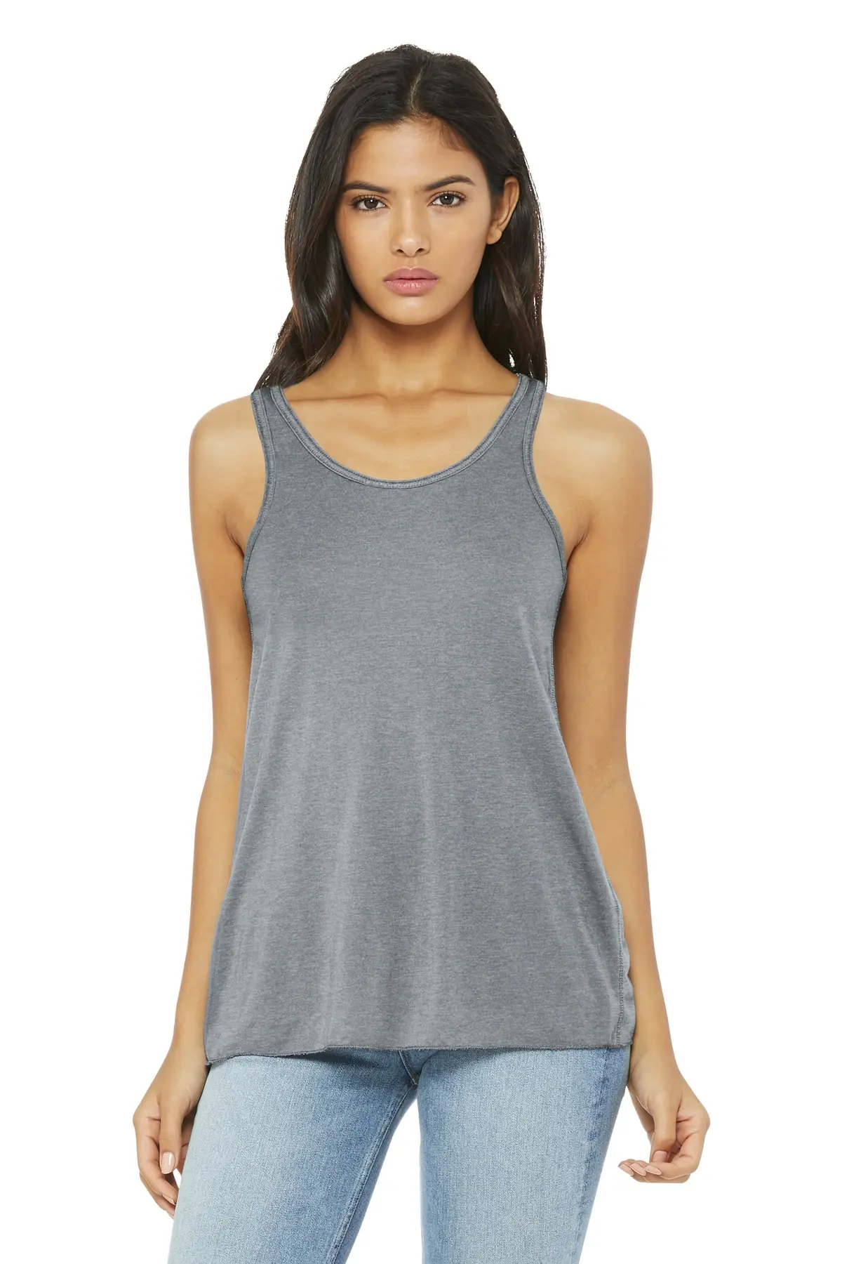 Bella + Canvas BELLA+CANVAS Women's Flowy Racerback Tank. in Athletic Heather