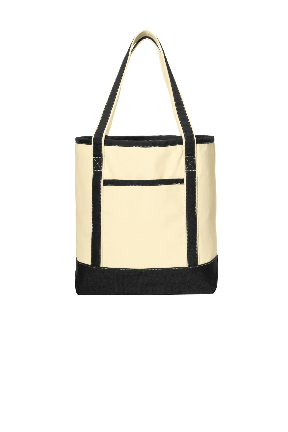 Port Authority Large Cotton Canvas Tote. in Natural/ Black