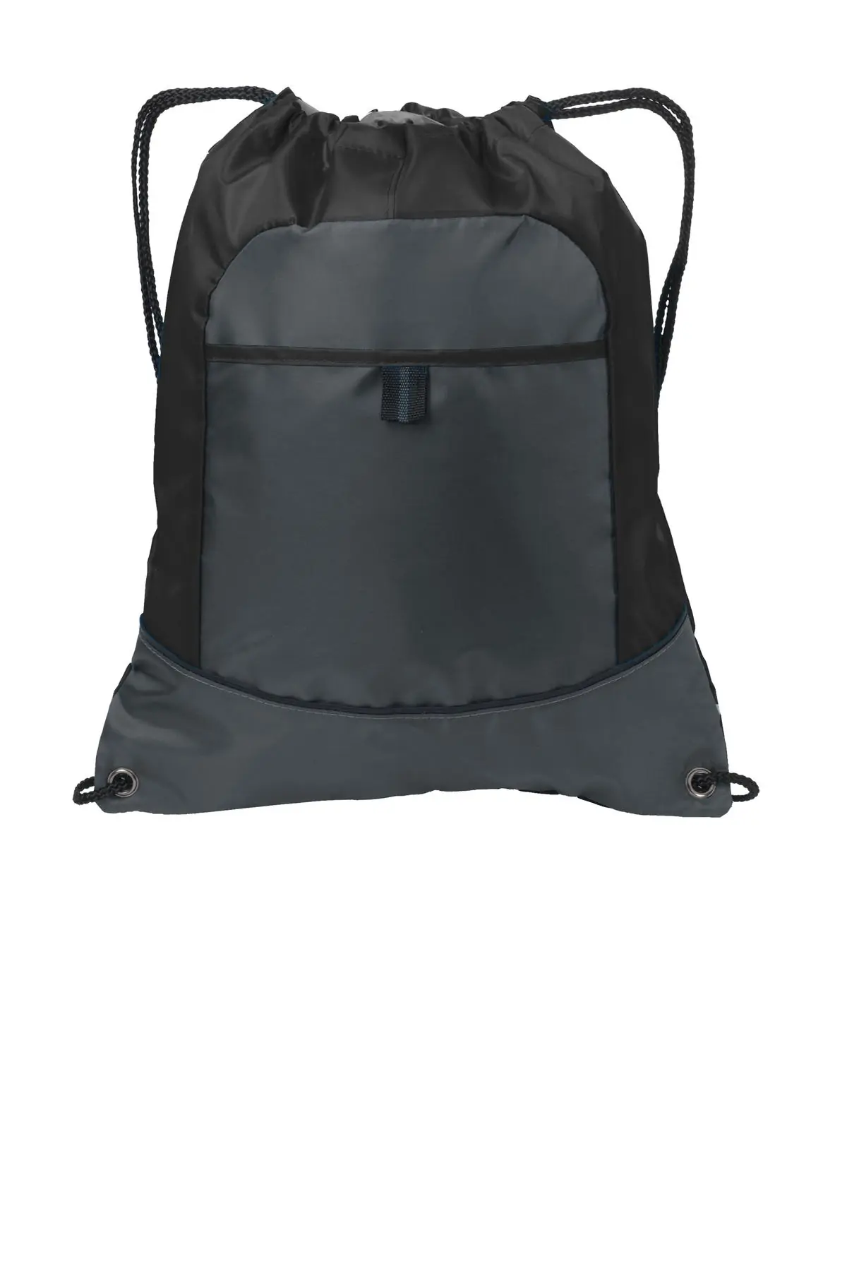 Port Authority Pocket Cinch Pack. in Black/ Deep Smoke