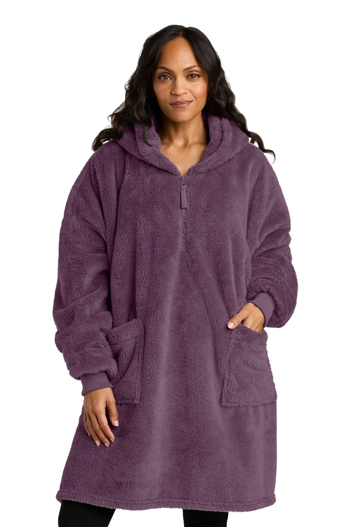 Port Authority Plush Poncho in Deep Purple Mist
