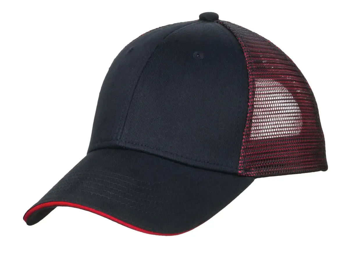 Port Authority Double Mesh Snapback Sandwich Bill Cap.