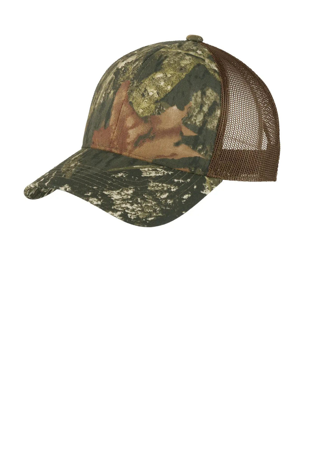 Port Authority Structured Camouflage Mesh Back Cap. in Mossy Oak New Break-Up/ Brown