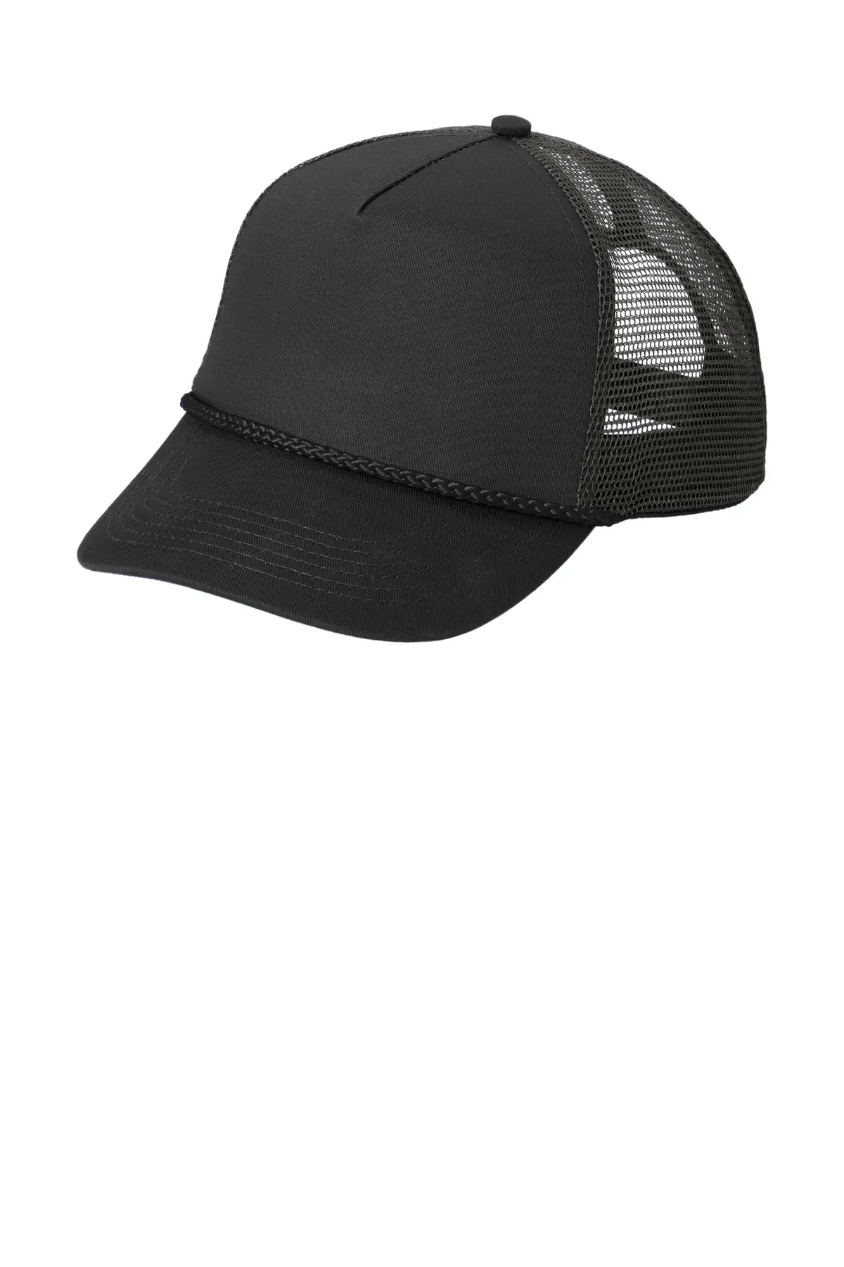 Port Authority 5-Panel Snapback Cap. in Black