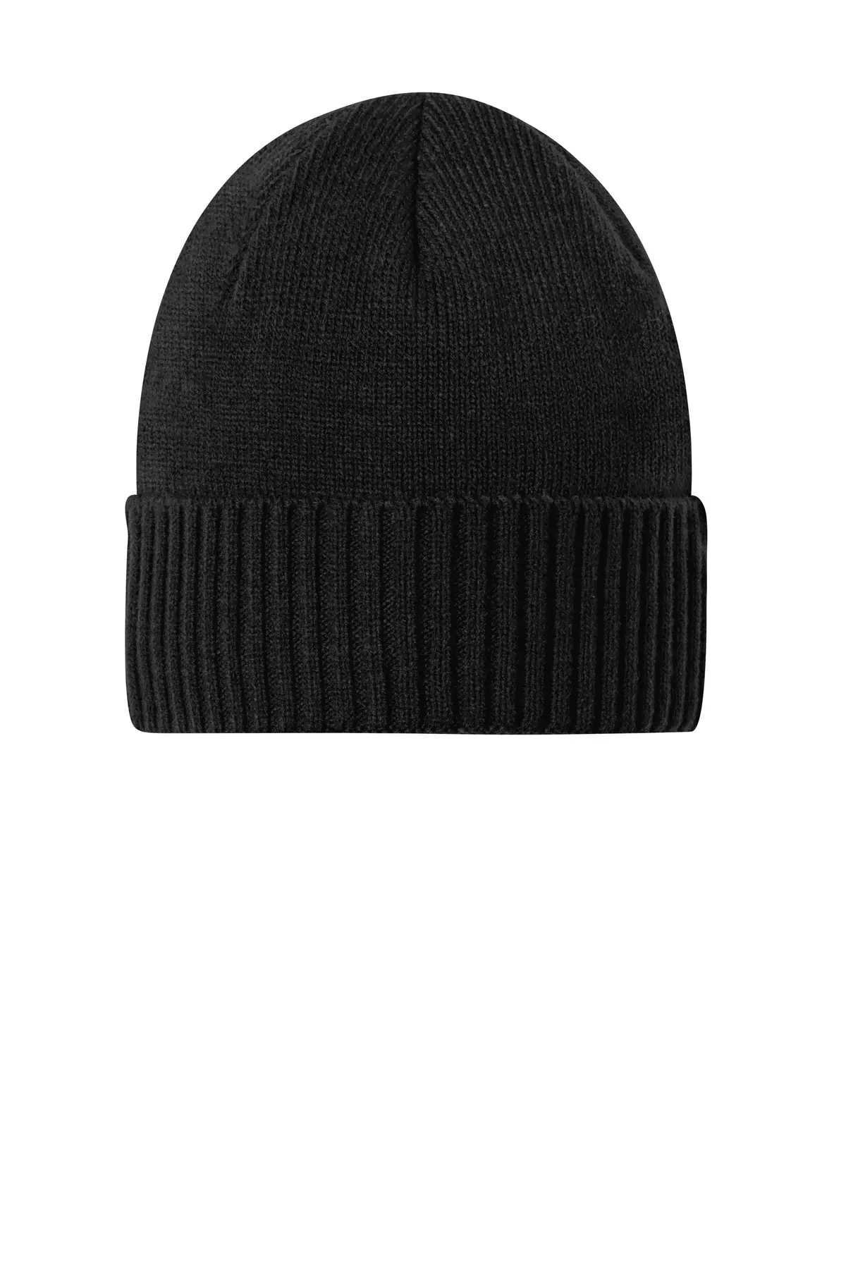 Port Authority Rib Knit Cuff Beanie in Deep Black