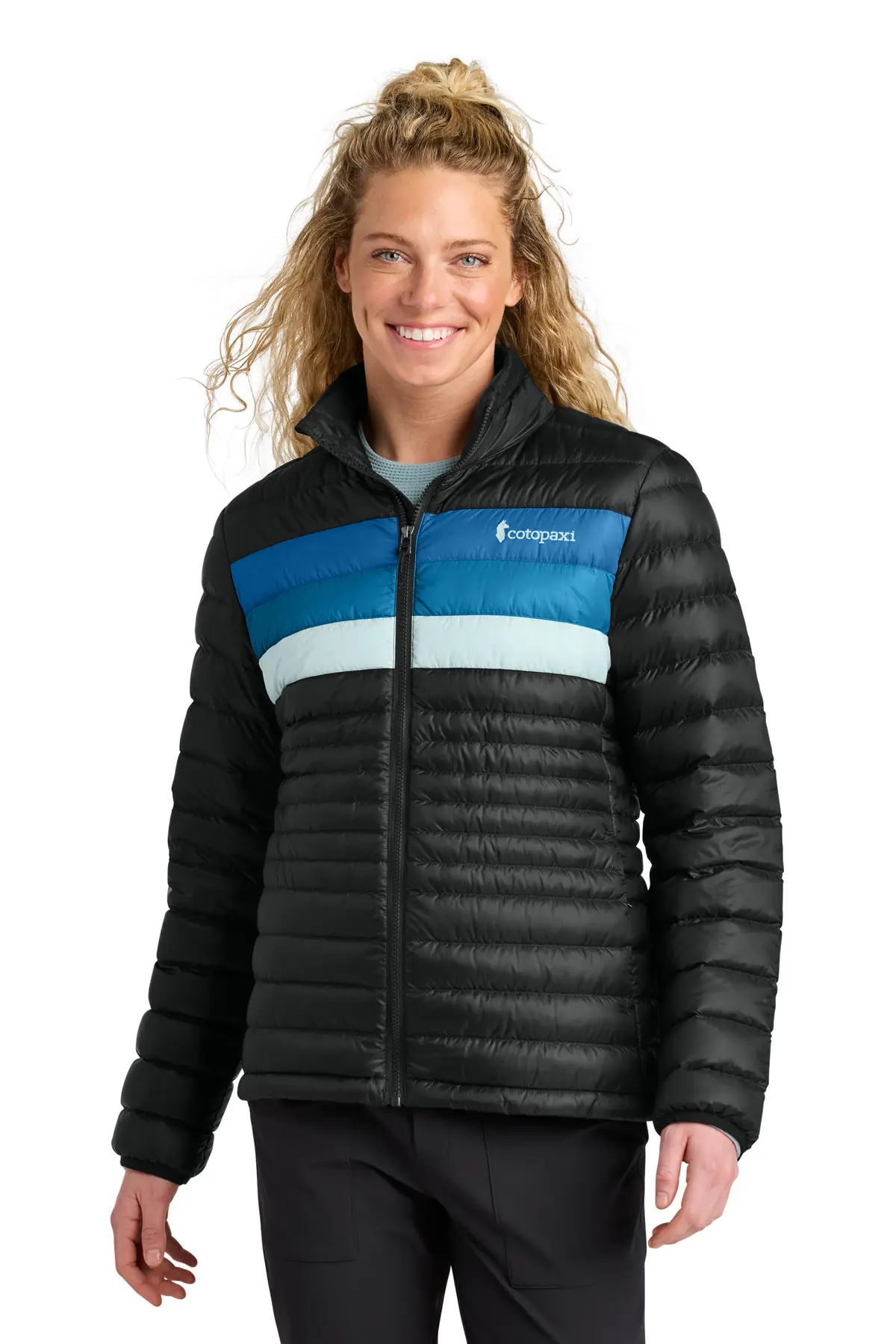 Cotopaxi Women's Fuego Down Jacket in Black/ Atlantic