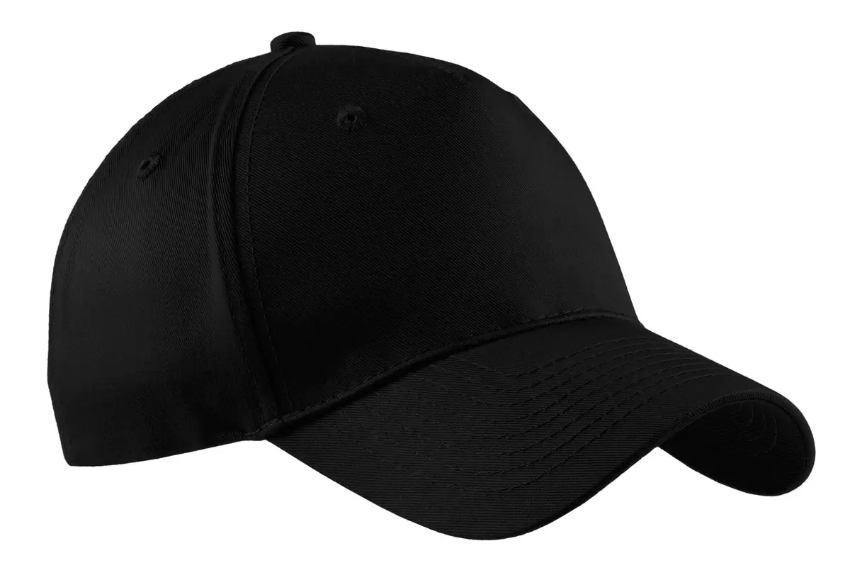 Port Authority Five-Panel Twill Cap. in Black