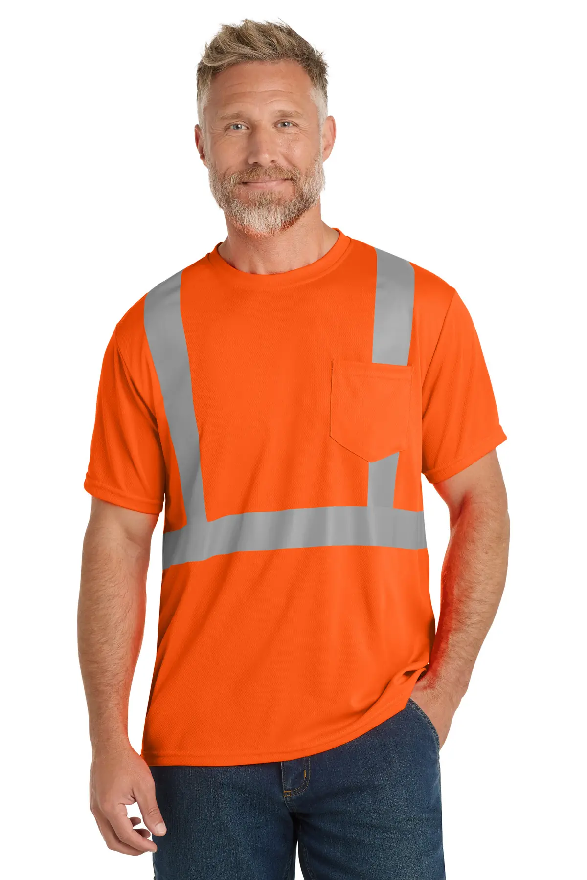 CornerStone ANSI 107 Class 2 Mesh Tee. in Safety Orange