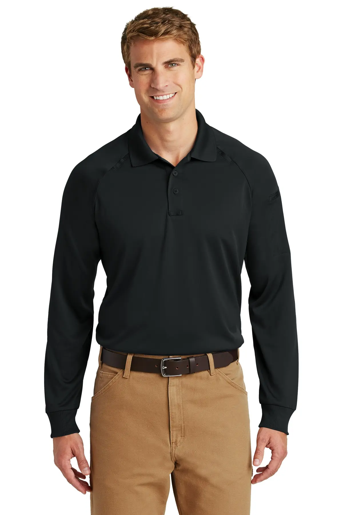 CornerStone - Select Long Sleeve Snag-Proof Tactical Polo. in Black