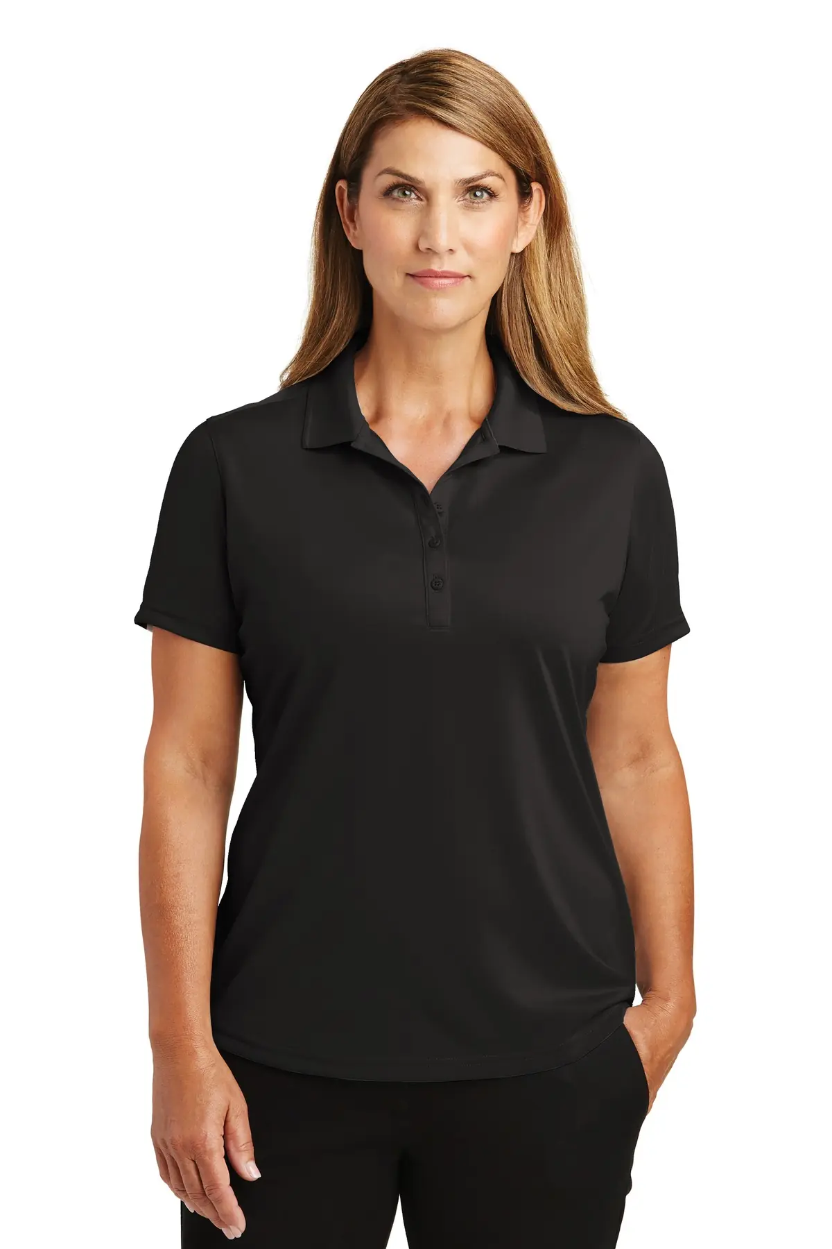 CornerStone Women's Select Lightweight Snag-Proof Polo. in Black