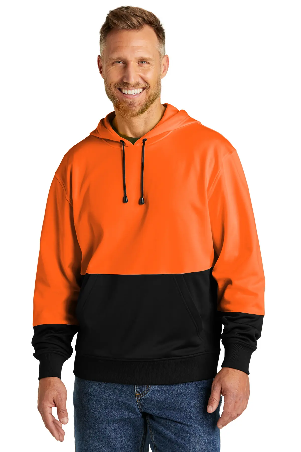 CornerStone Enhanced Visibility Fleece Pullover Hoodie in Safety Orange