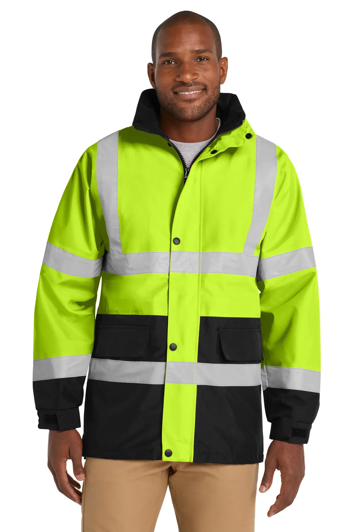 CornerStone - ANSI 107 Class 3 Waterproof Parka. in Safety Yellow/ Black